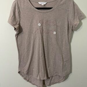 LC Lauren Conrad Tan Fitted Short Sleeve Tee